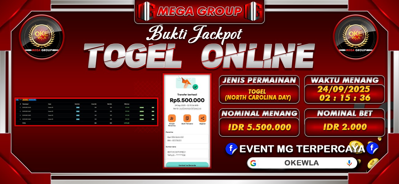 Bukti JP situs Okewla hari Rabu, 24 September 2025