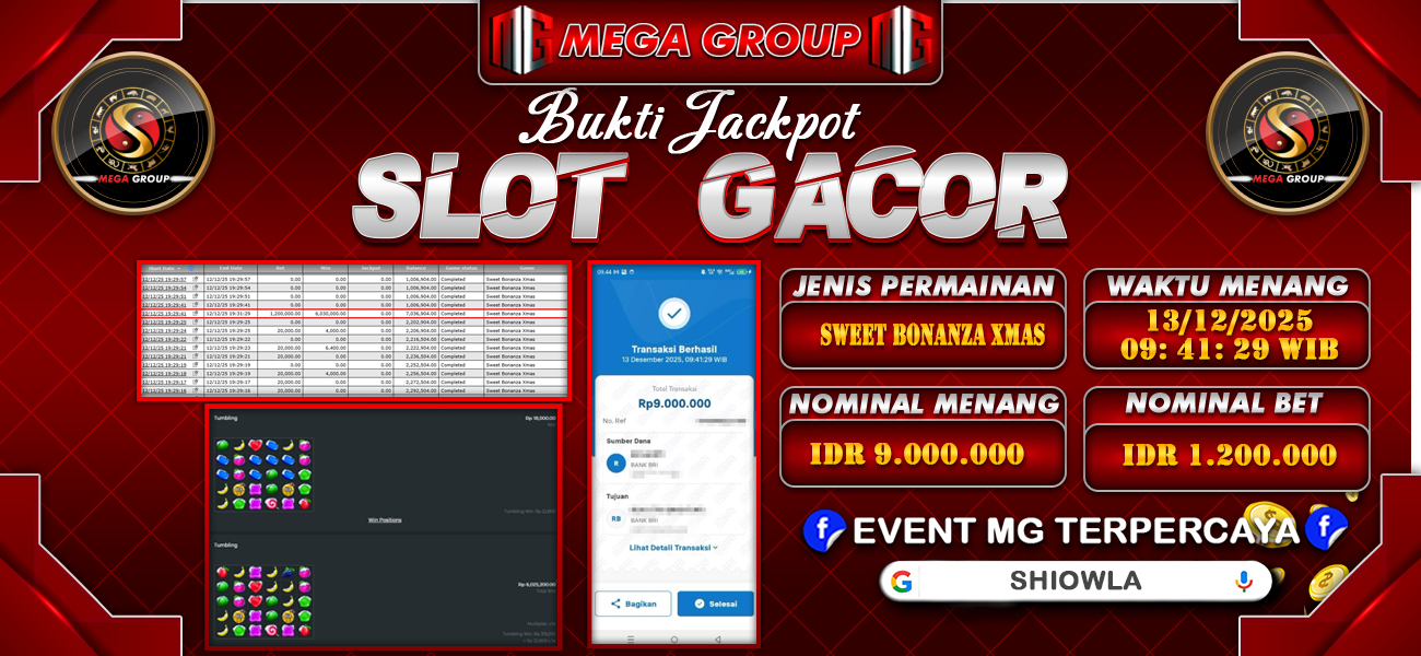 Bukti JP situs Shiowla hari Sabtu, 13 Desember 2025