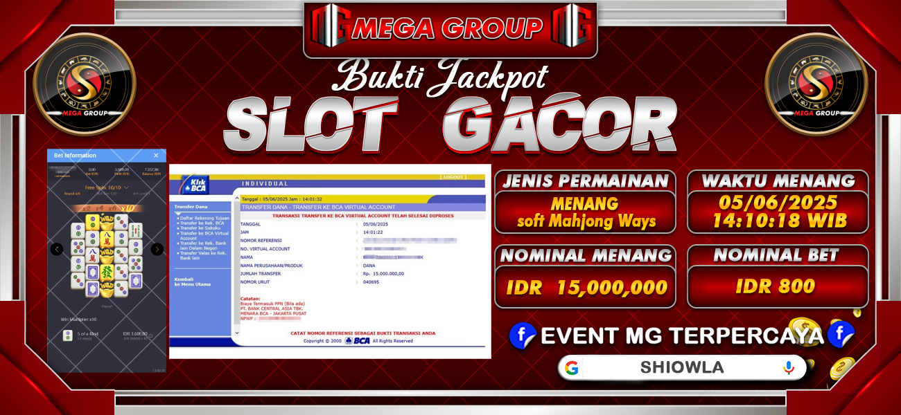 Bukti JP situs Shiowla hari Kamis, 05 Juni 2025