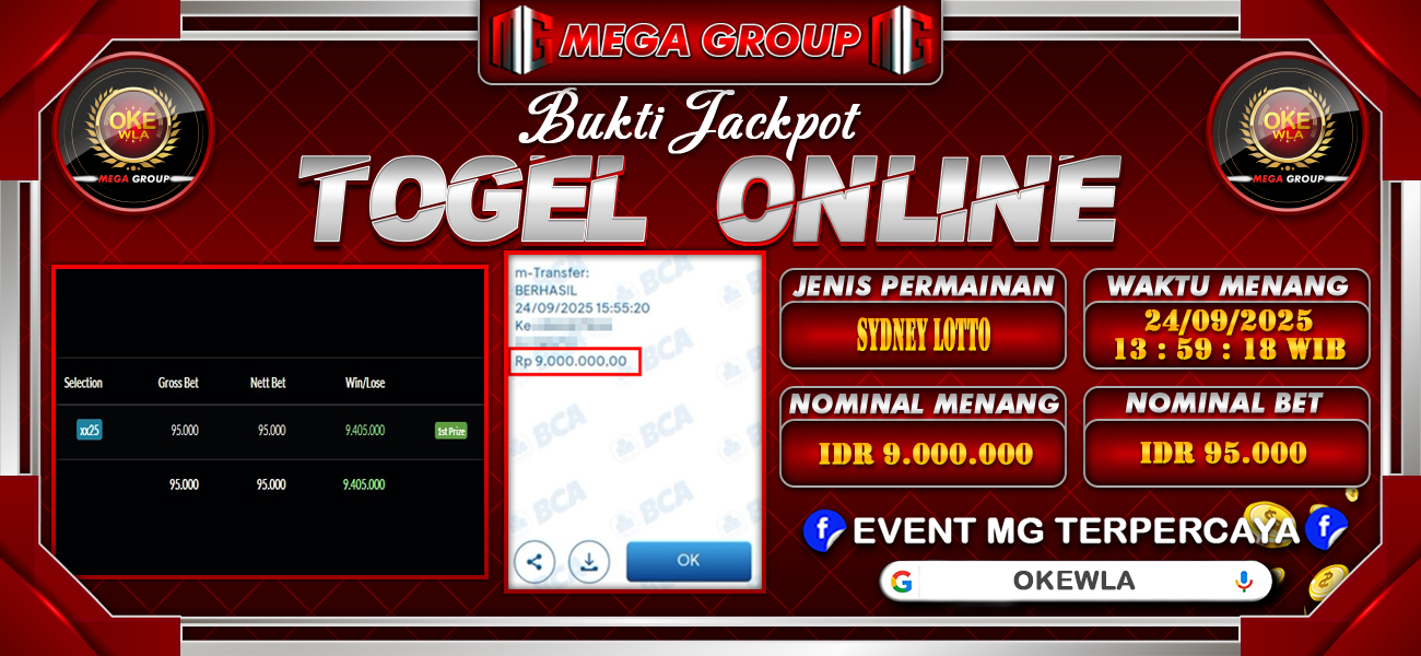 Bukti JP situs Okewla hari Rabu, 24 September 2025