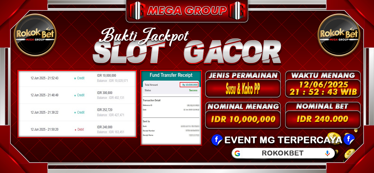 Bukti JP situs Rokokbet hari Jumat, 13 Juni 2025