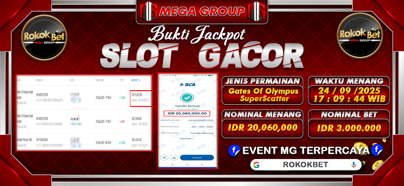Bukti JP situs Rokokbet hari Rabu, 24 September 2025