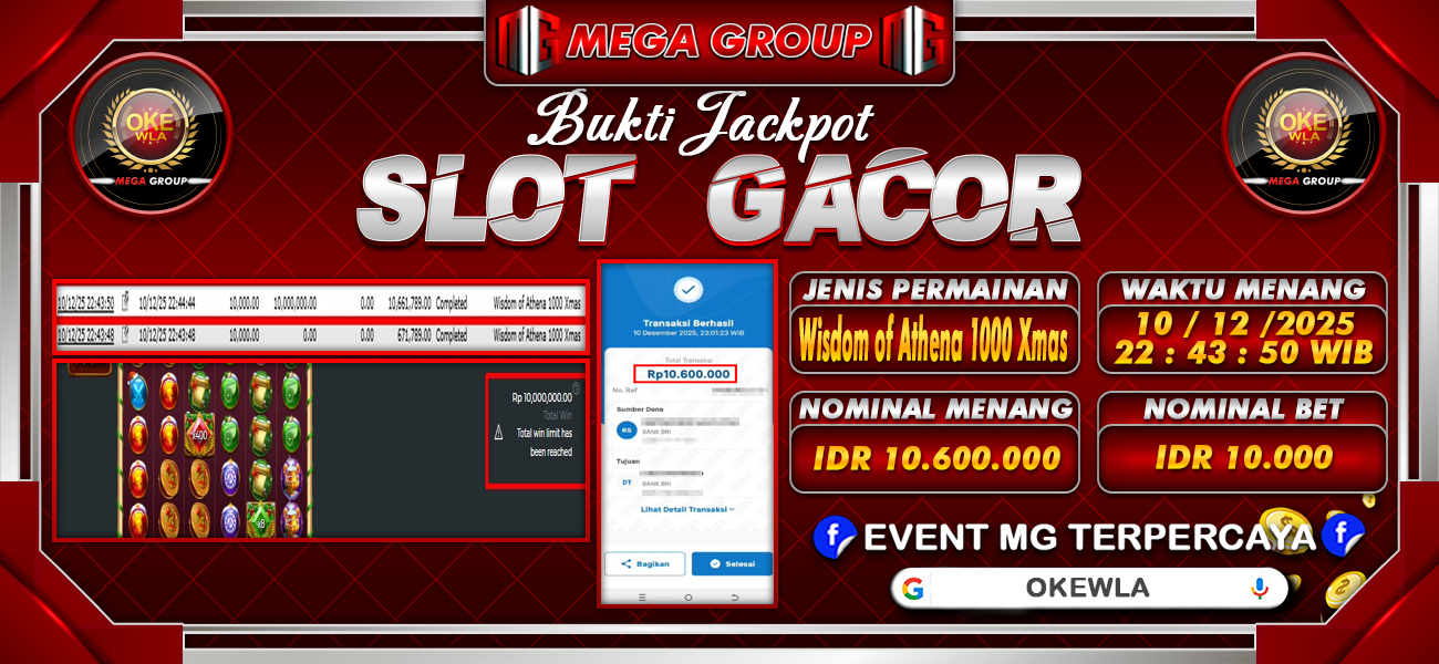 Bukti JP situs Okewla hari Rabu, 10 Desember 2025