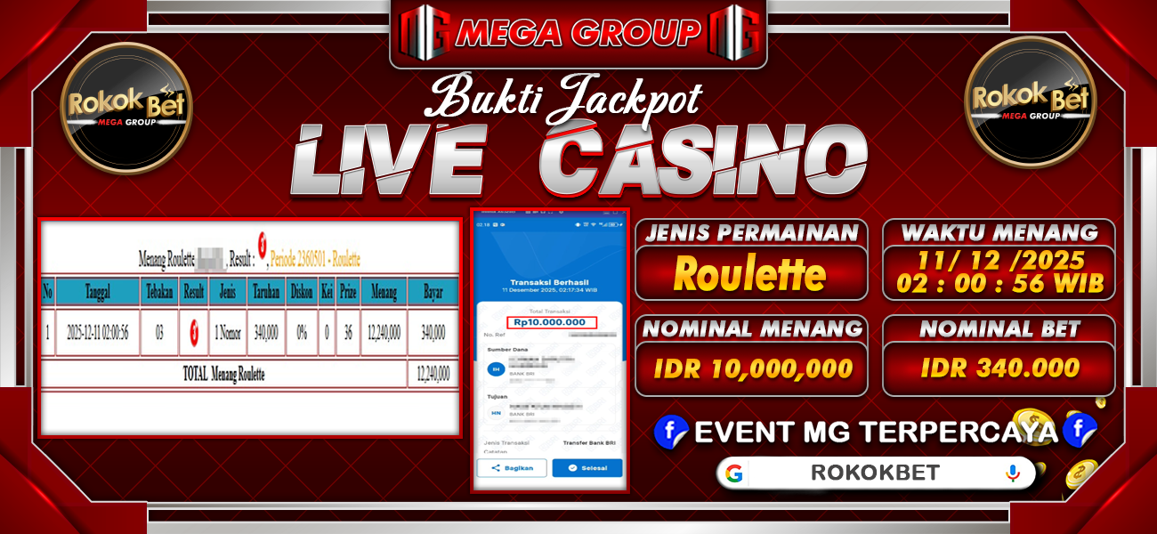 Bukti JP situs Rokokbet hari Kamis, 11 Desember 2025