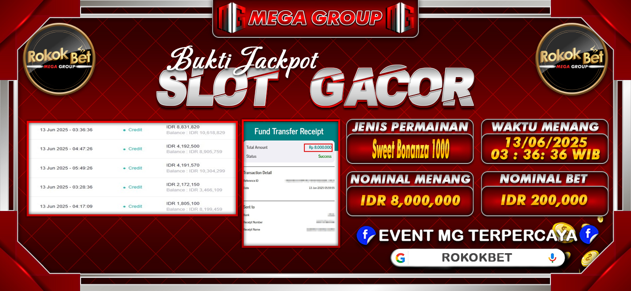 Bukti JP situs Rokokbet hari Jumat, 13 Juni 2025