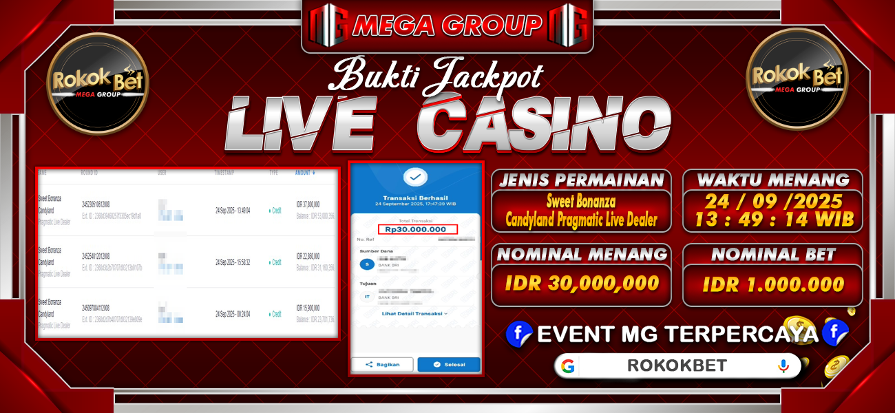 Bukti JP situs Rokokbet hari Rabu, 24 September 2025