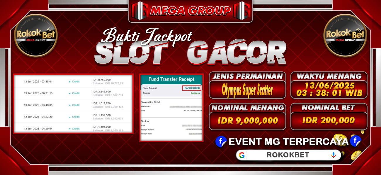 Bukti JP situs Rokokbet hari Jumat, 13 Juni 2025