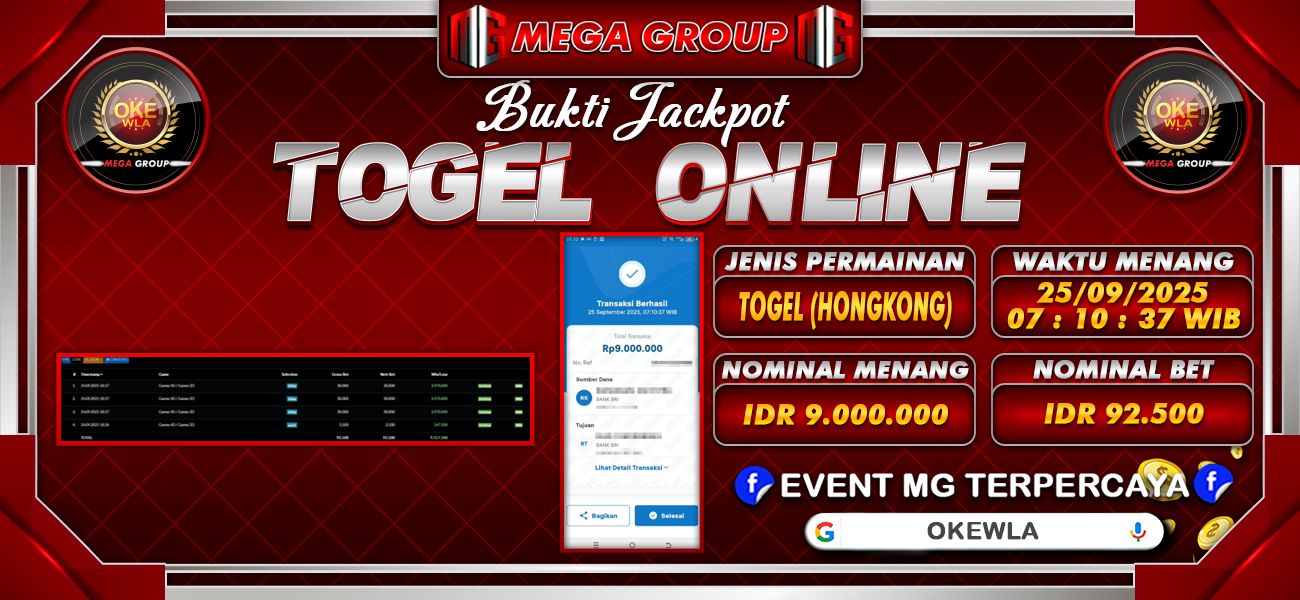 Bukti JP situs Okewla hari Kamis, 25 September 2025