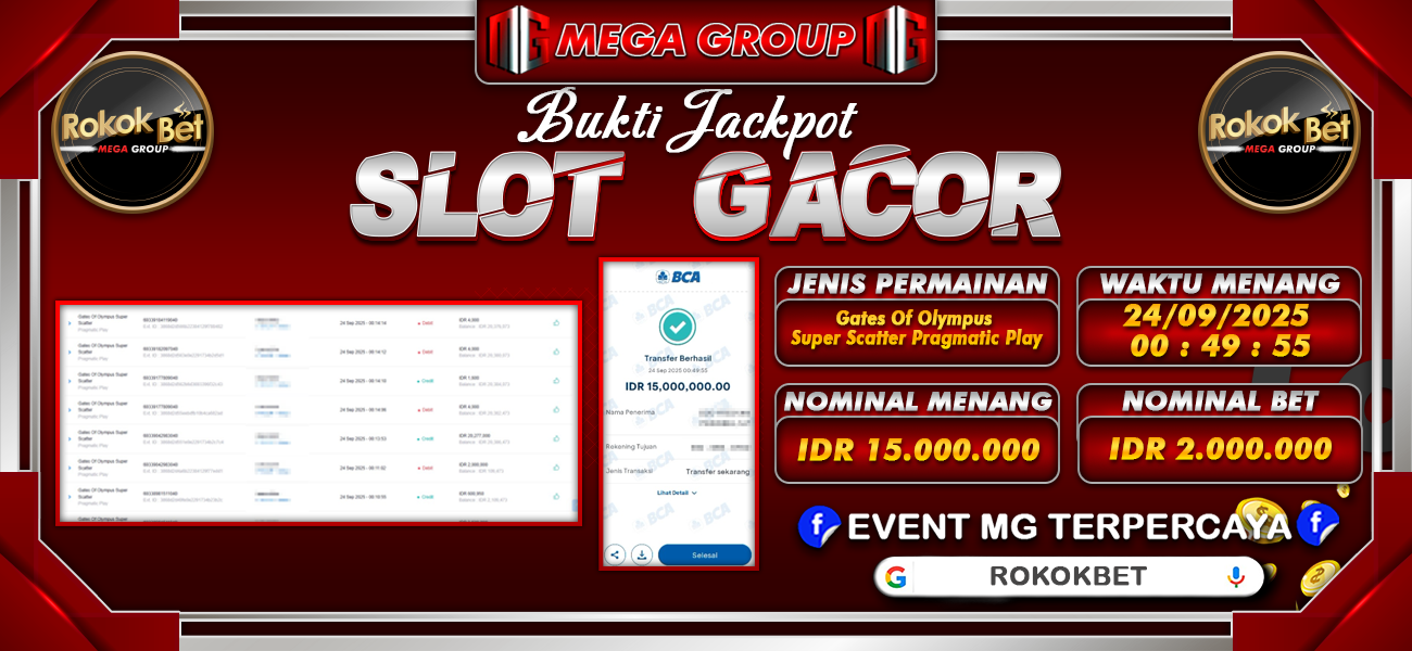 Bukti JP situs Rokokbet hari Rabu, 24 September 2025