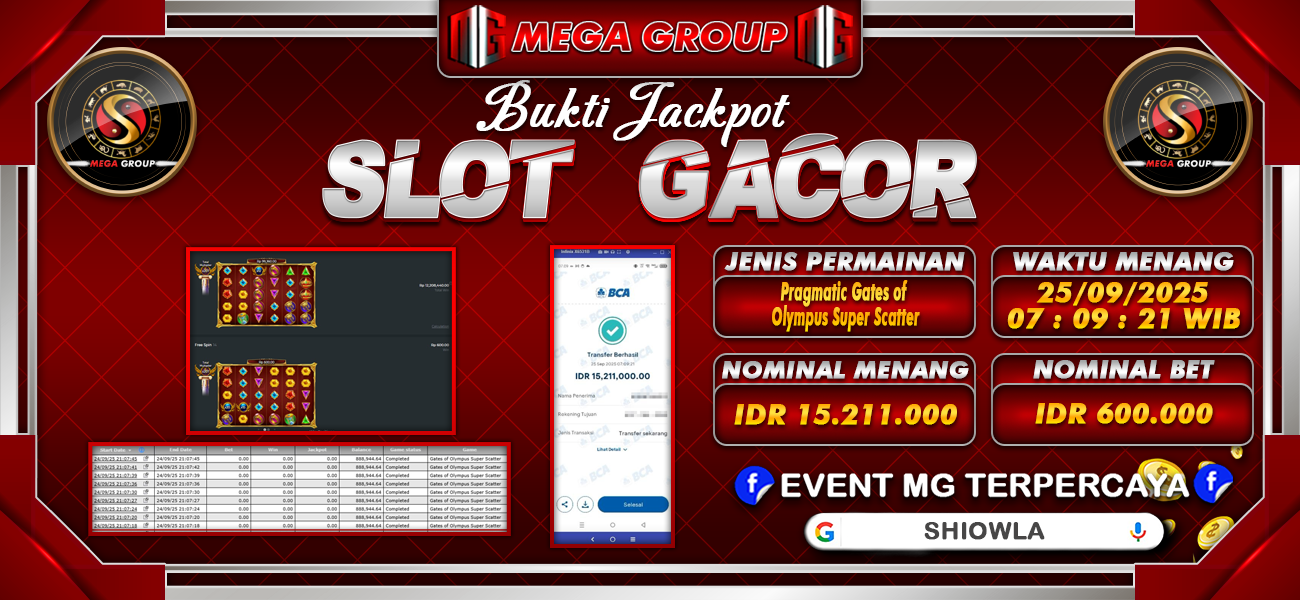 Bukti JP situs Shiowla hari Kamis, 25 September 2025